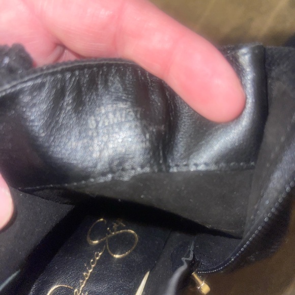 Jessica Simpson Black Velvet Platform Boots - Picture 6 of 8